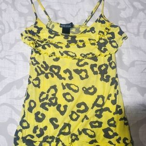 Yellow leopard print tank